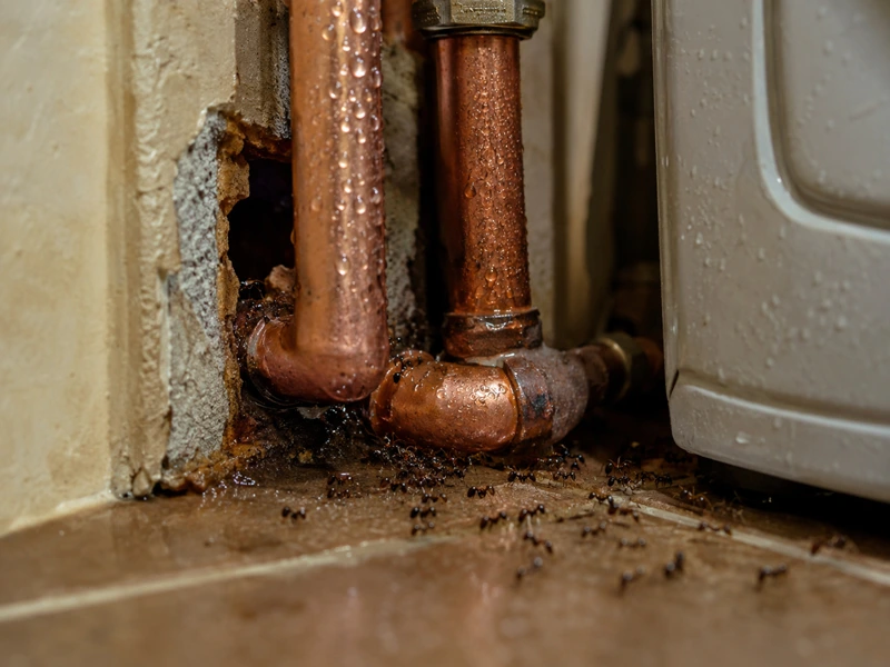 Nesting near hot water pipes and warm appliances